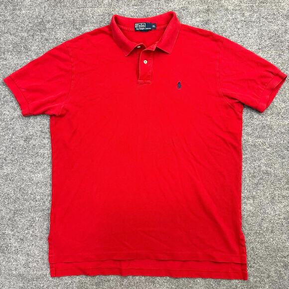 Polo By Ralph Lauren Polo Shirt Men's XL Red Cotton Logo Short Sleeve Pullover - Picture 2 of 7